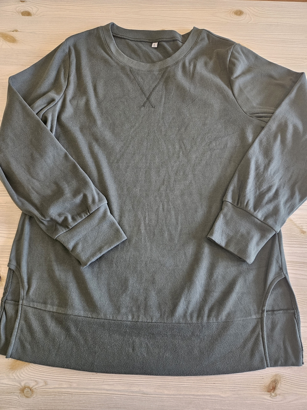 Fleece Long Sleeve Sweatshirt Size Large Like New Forest Green